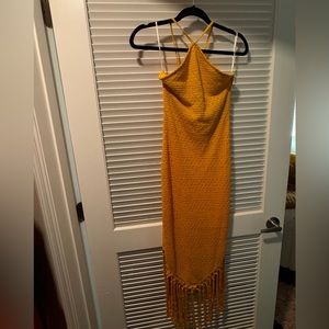 SHEIN VCAY Backless Macrame Fringe Hem
Bodycon Dress